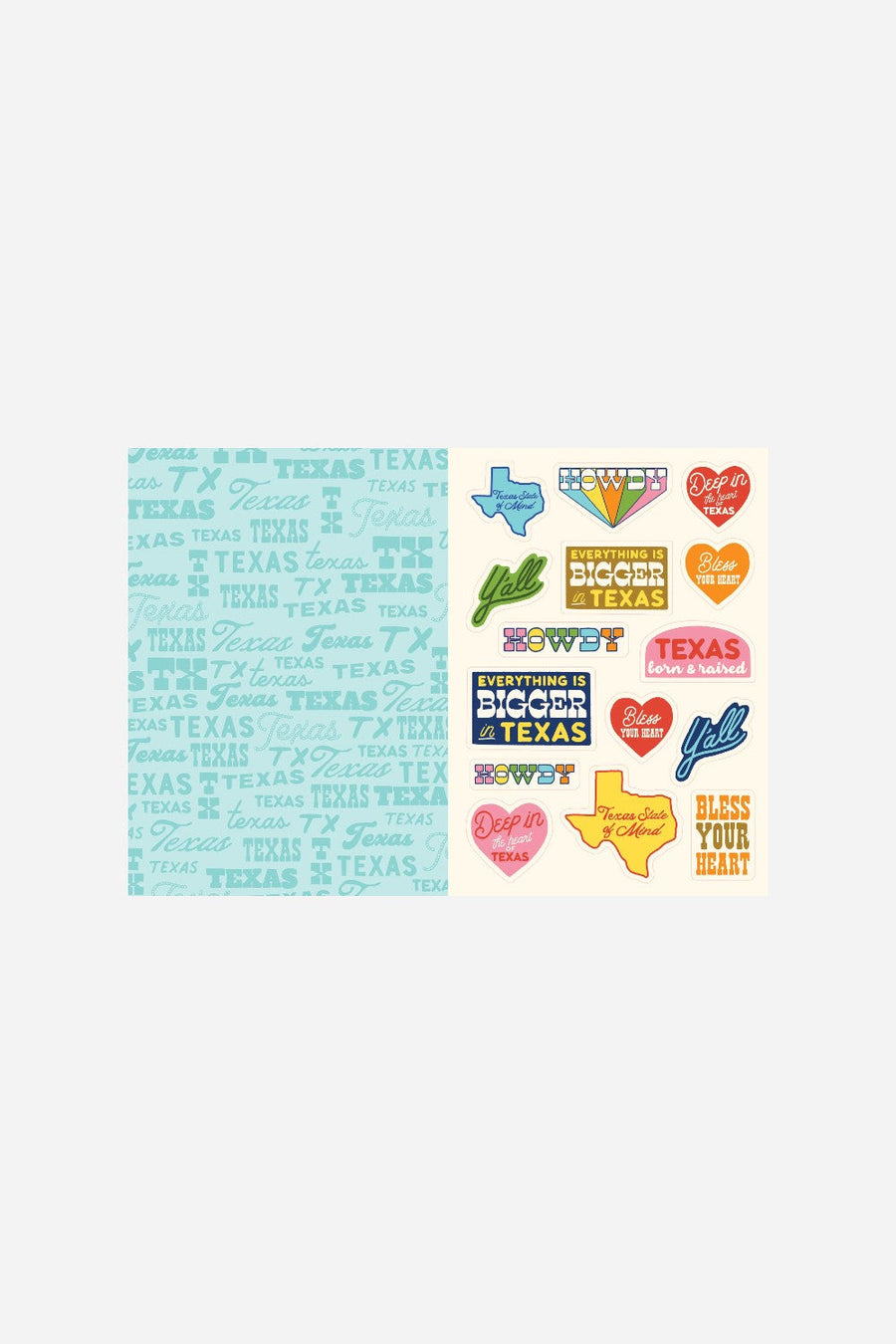 I Love Texas Sticker Book – flat lay