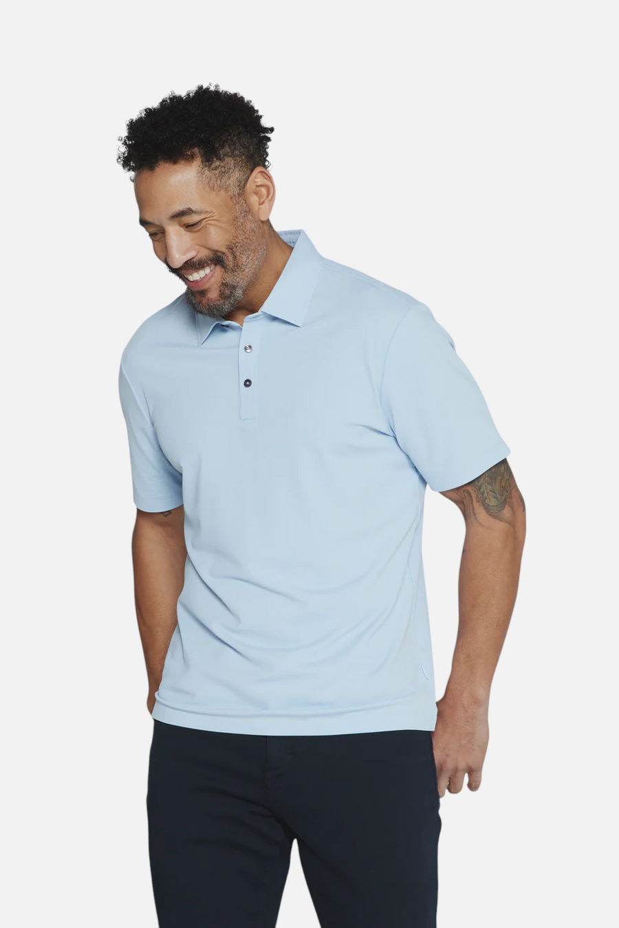 7 Diamonds Reeve Polo in Ice Blue