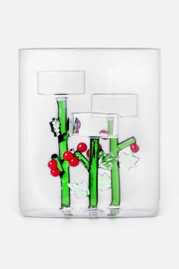 Ichendorf Woodland Tales Holly 3-Tealight Candleholder