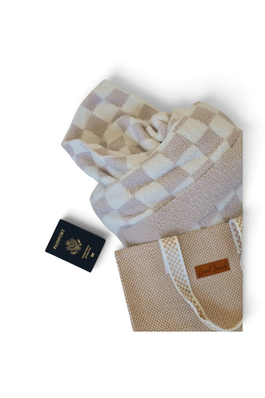 Local Beach Checker Cozy Travel Blanket