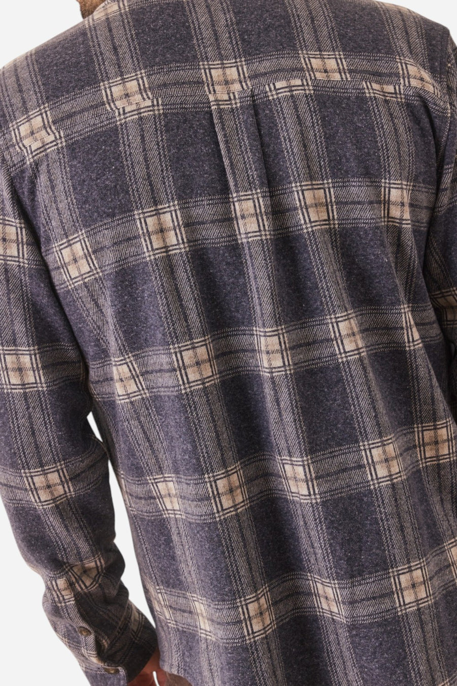 Marine Layer Pacifica Stretch Twill Shirt in Dark Blue Plaid