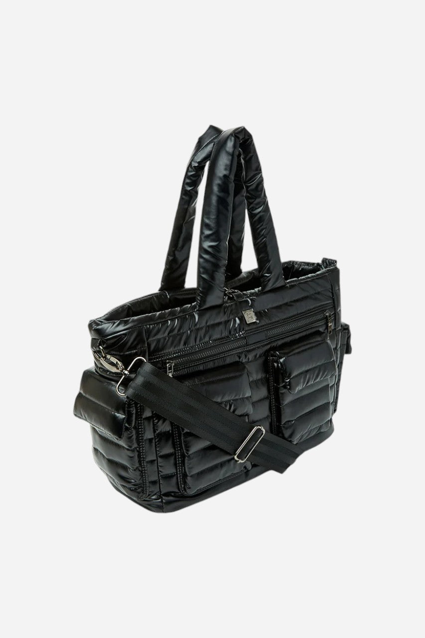 THINK ROYLN Two Faced Reversible Tote in Pearl Black