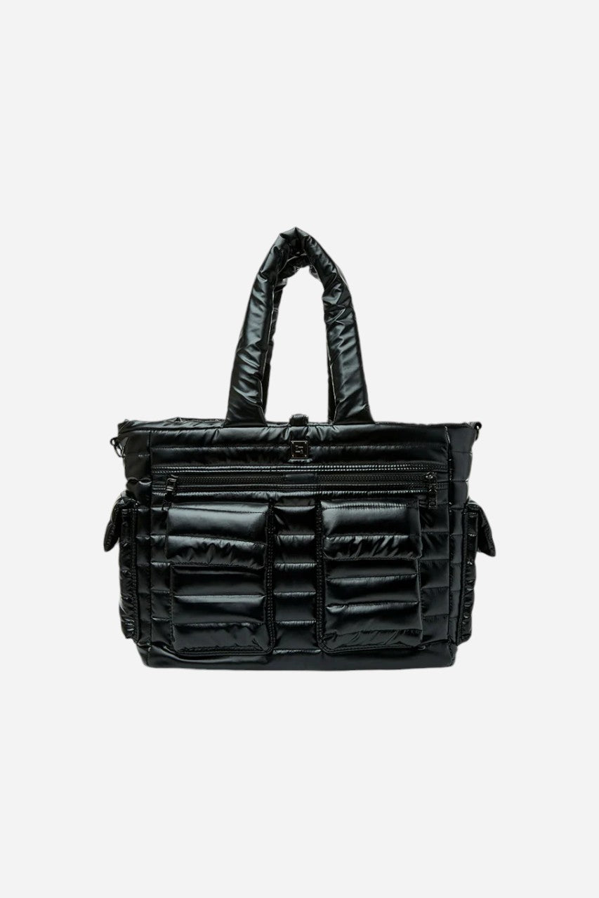 THINK ROYLN Two Faced Reversible Tote in Pearl Black