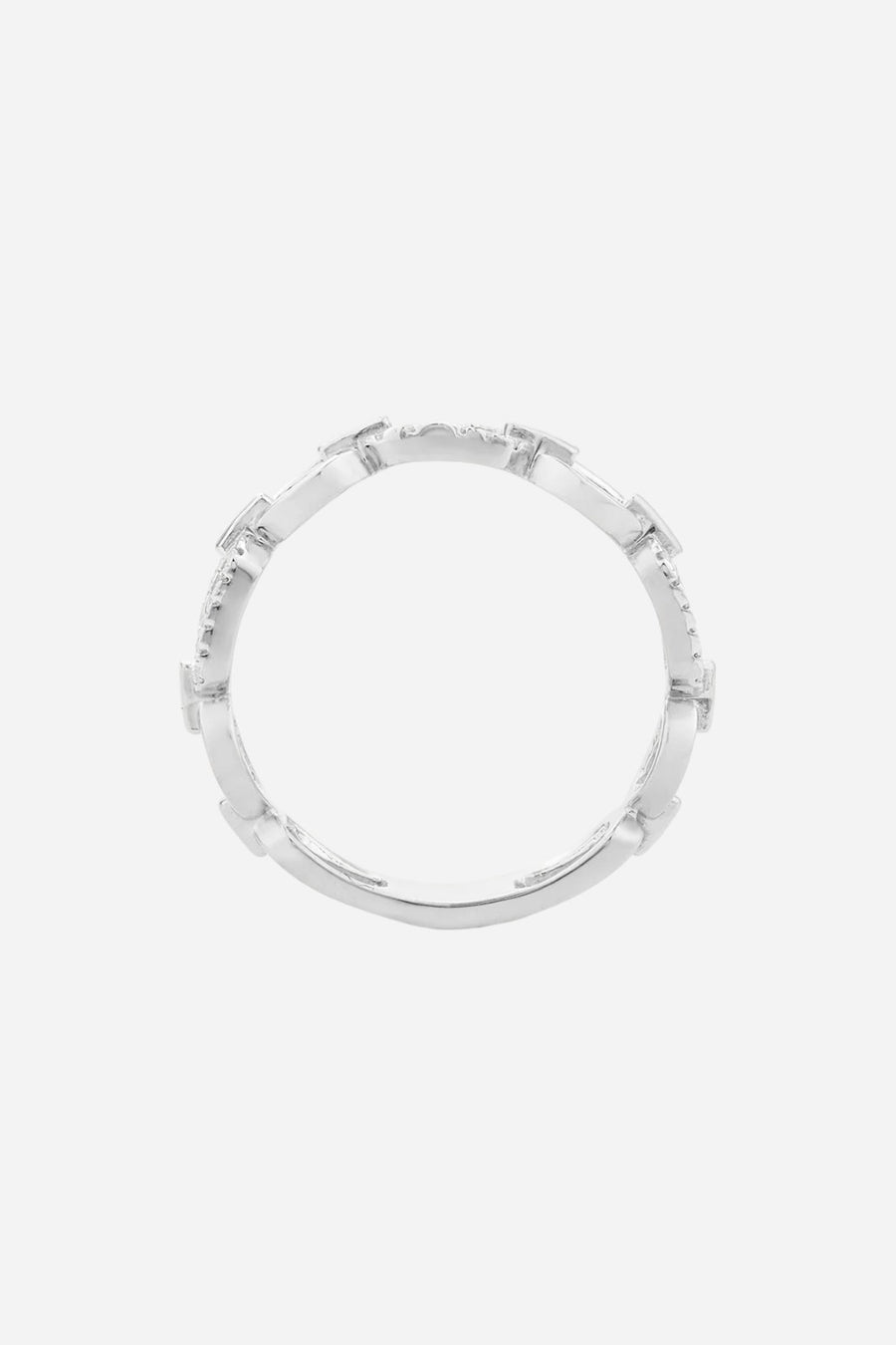 Ella Stein Linked Forever To You Stackable Ring in Silver - Size 7