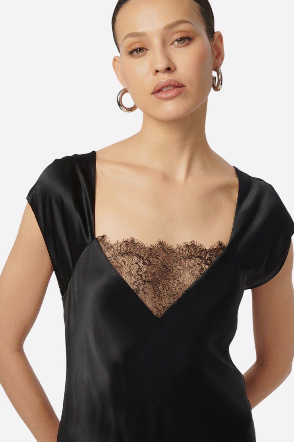 新品embroidery scallop cami dressBLACK Fit and Flare Seamed Cami Dress in Black - Retro, Indie and Unique