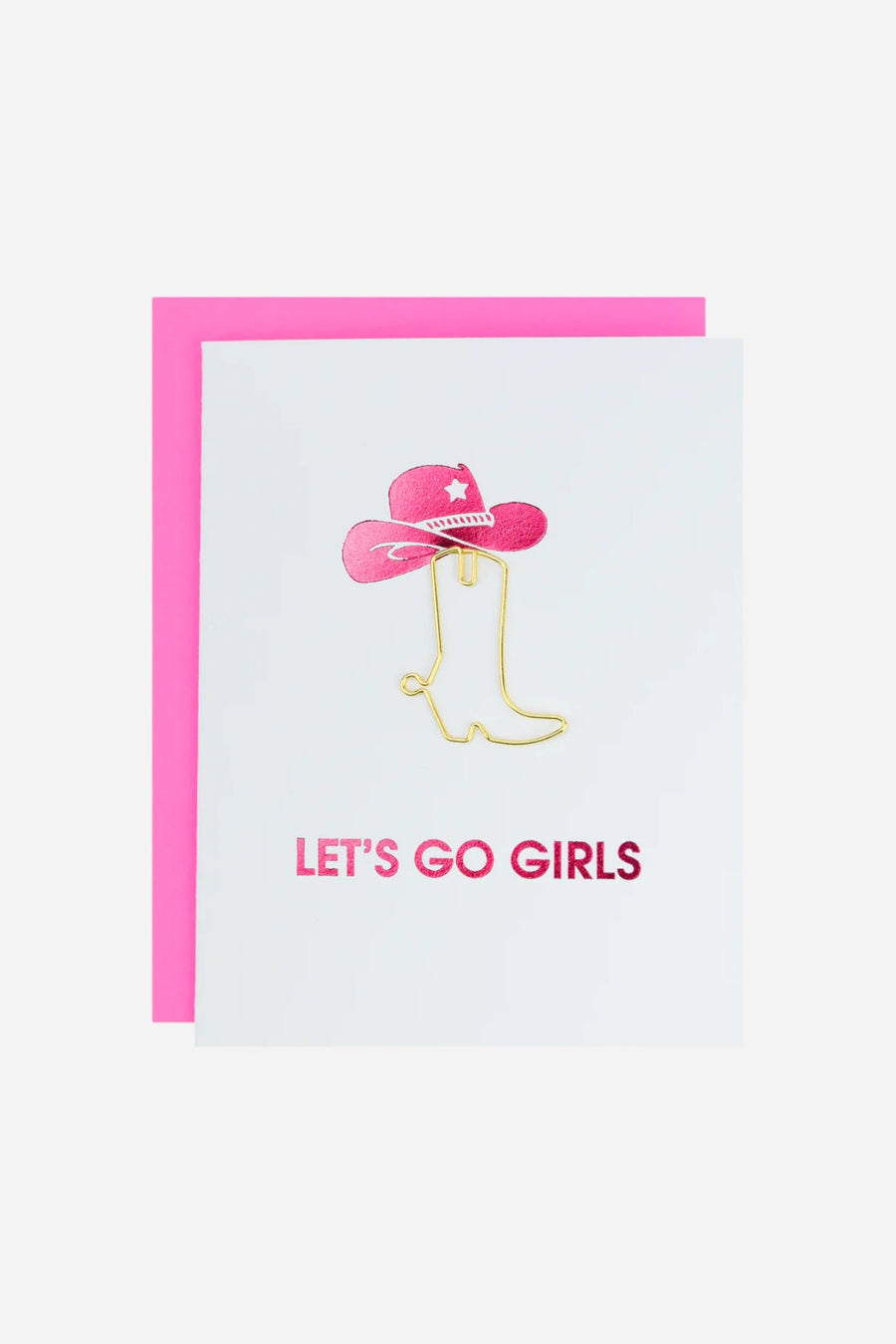 Let's Go Girls - Paper Clip Letterpress Card
