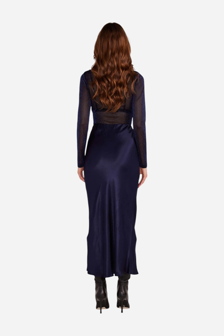 MINKPINK Lumina Bias Slip Skirt in Midnight