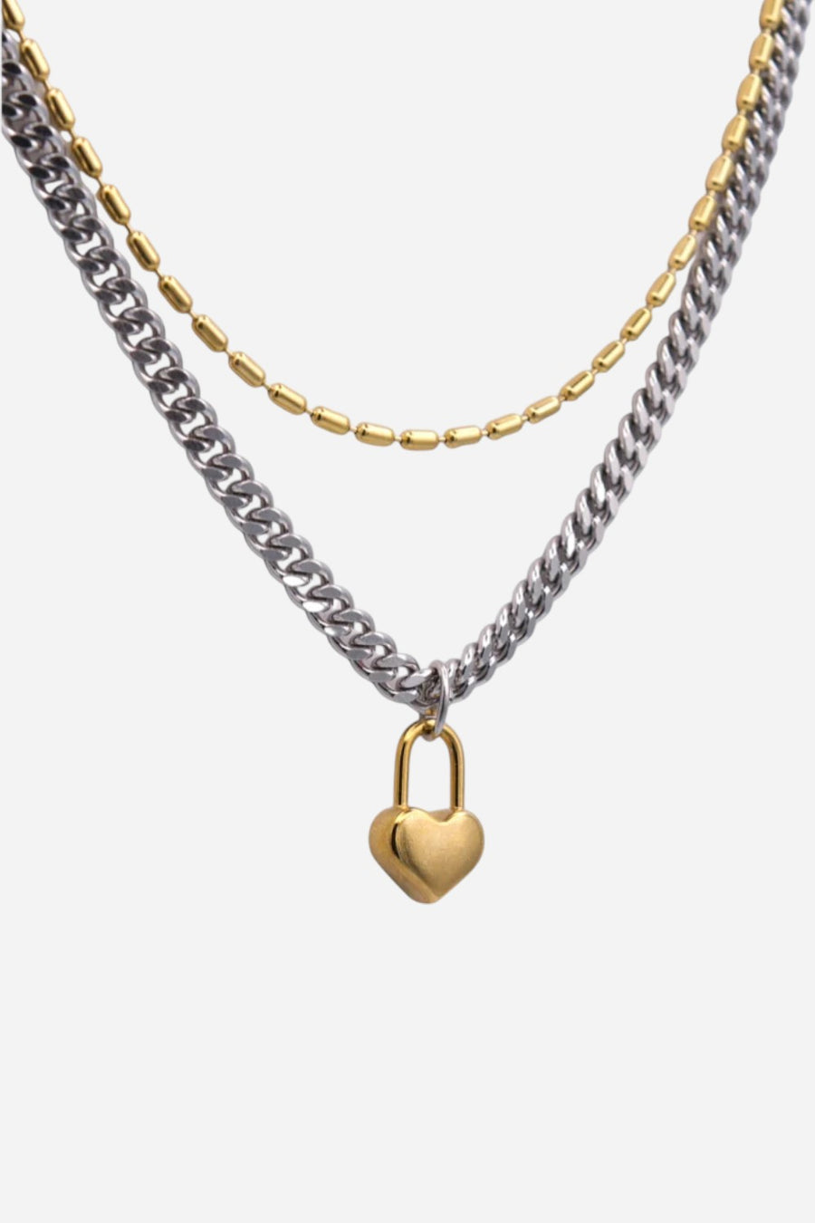 Farrah B Locked In Love Necklace in Mixed Metal