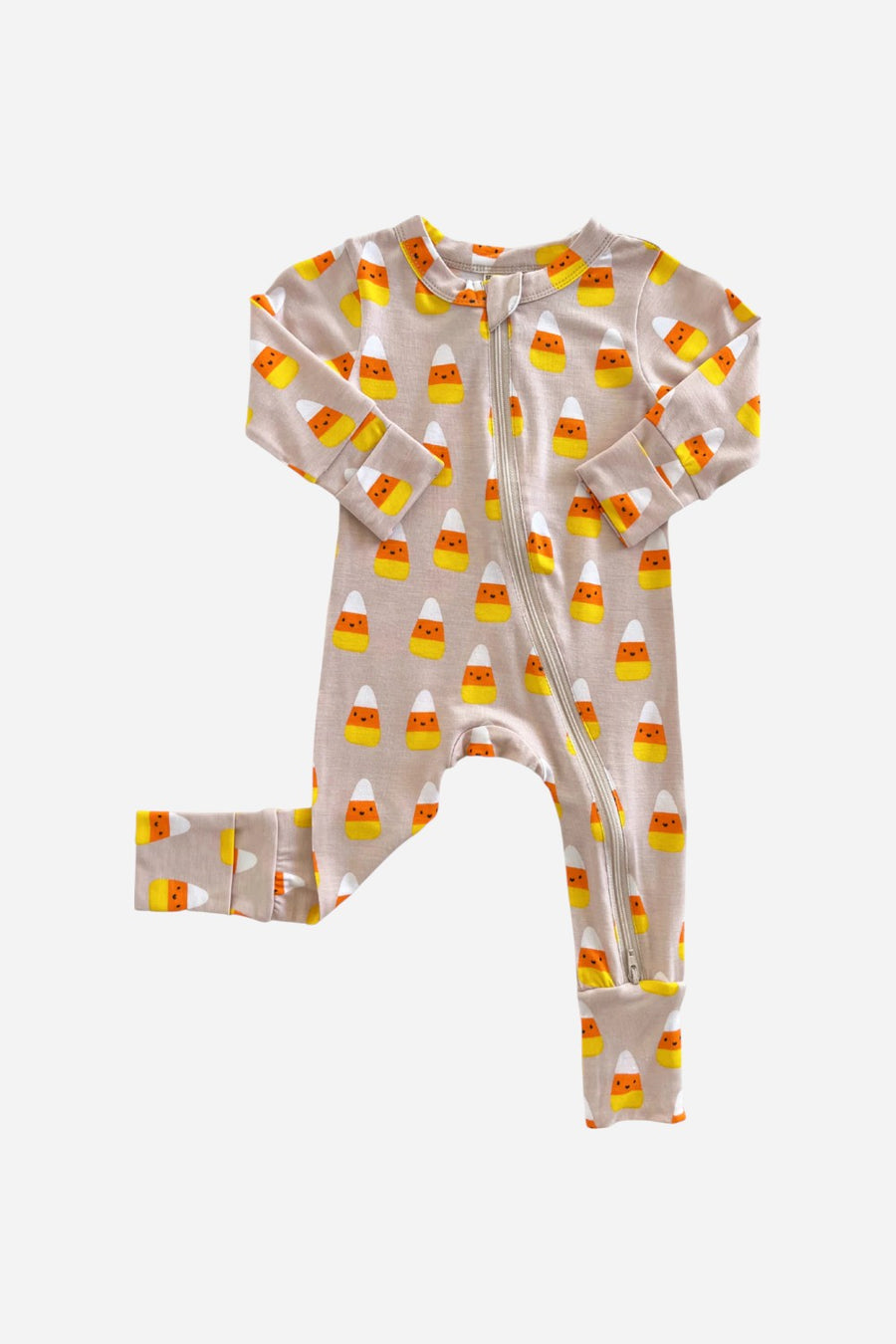 Spearmint Love 2-Way Convertible Zip Romper in Candy Corn