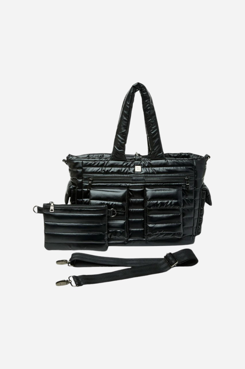 THINK ROYLN Two Faced Reversible Tote in Pearl Black