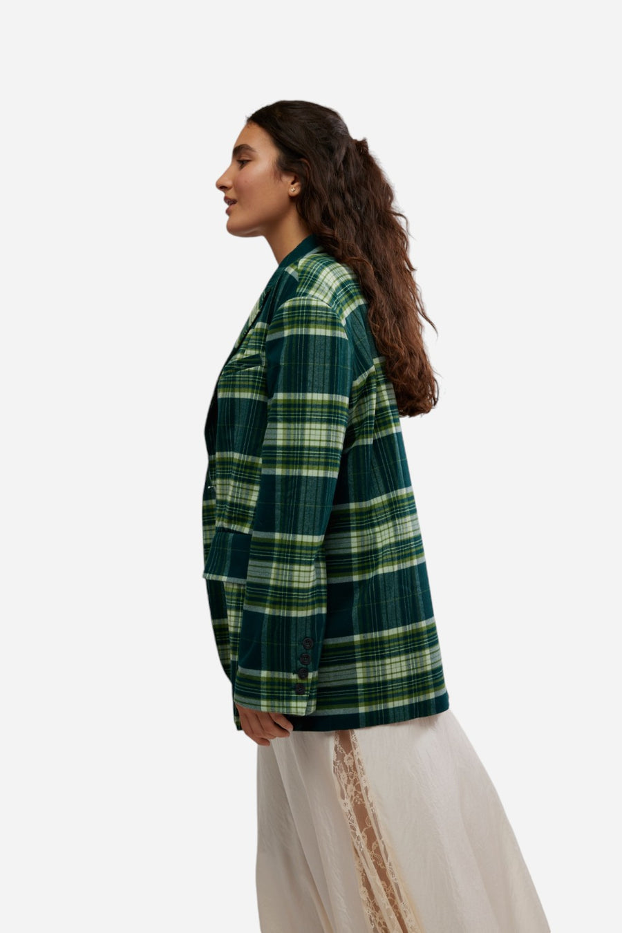 Free People Reggie Blazer in Green Combo