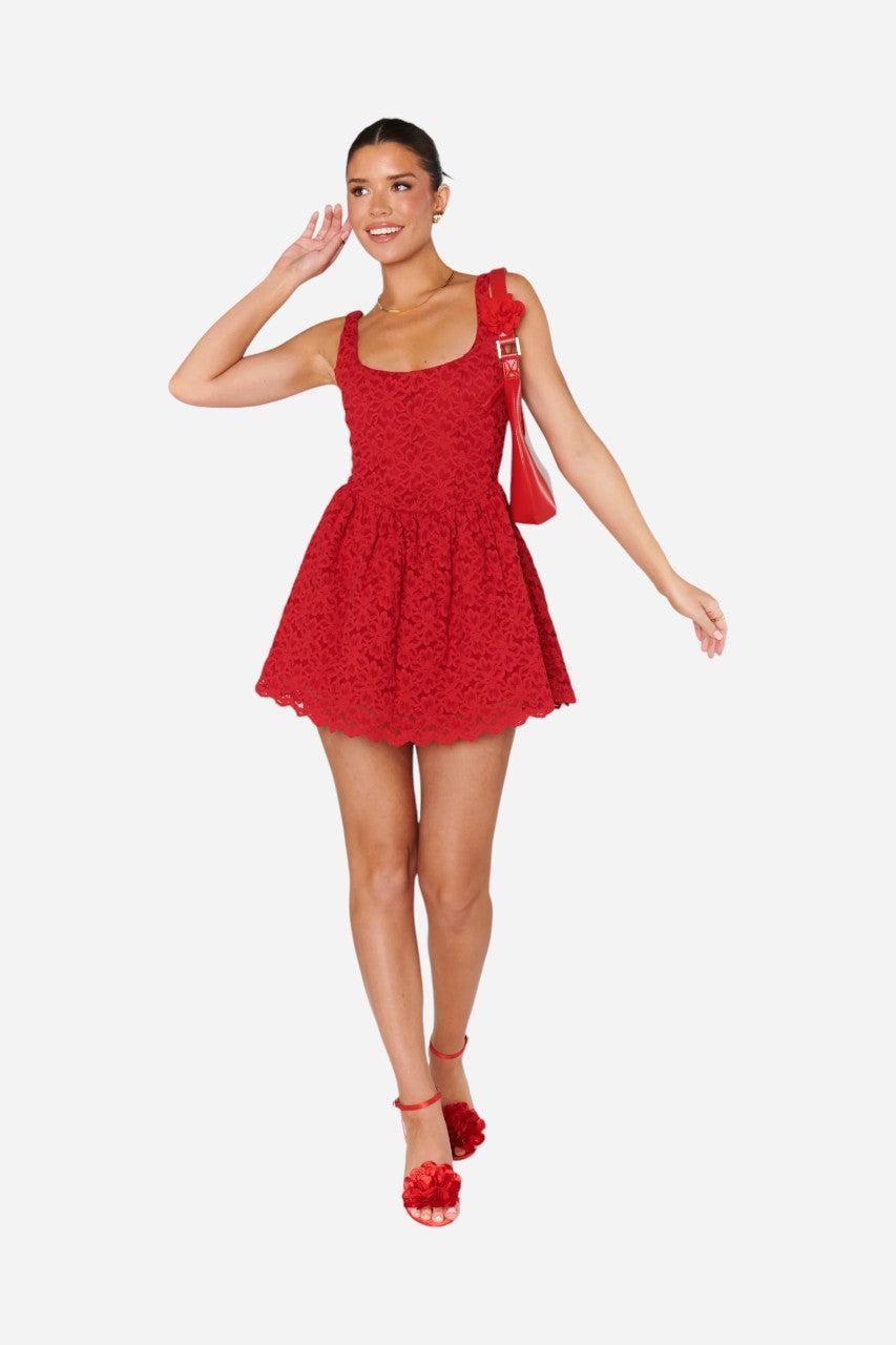 Show Me Your Mumu Ricci Skort Dress in Radiant Red
