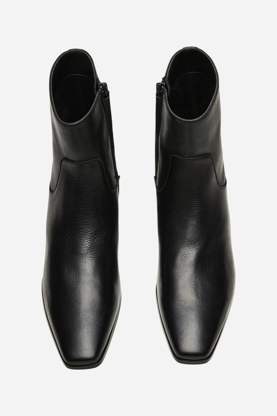 Steve Madden Dusty Black Leather Ankle Bootie – flat lay