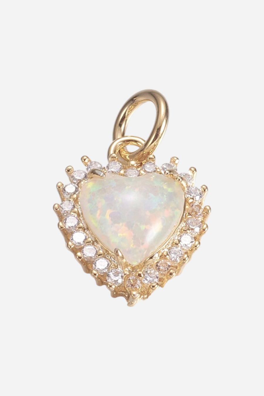 Farrah B Opal Heart Charm in Gold