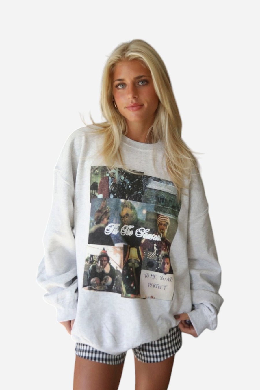 Friday + Saturday Tis the Season Sweatshirt in Grey
