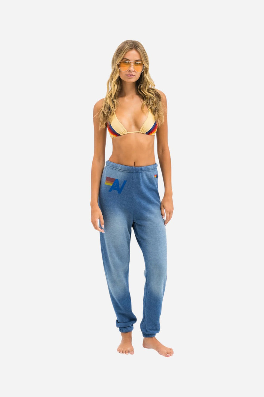Aviator Nation Vintage Logo Sweatpants in Faded Water