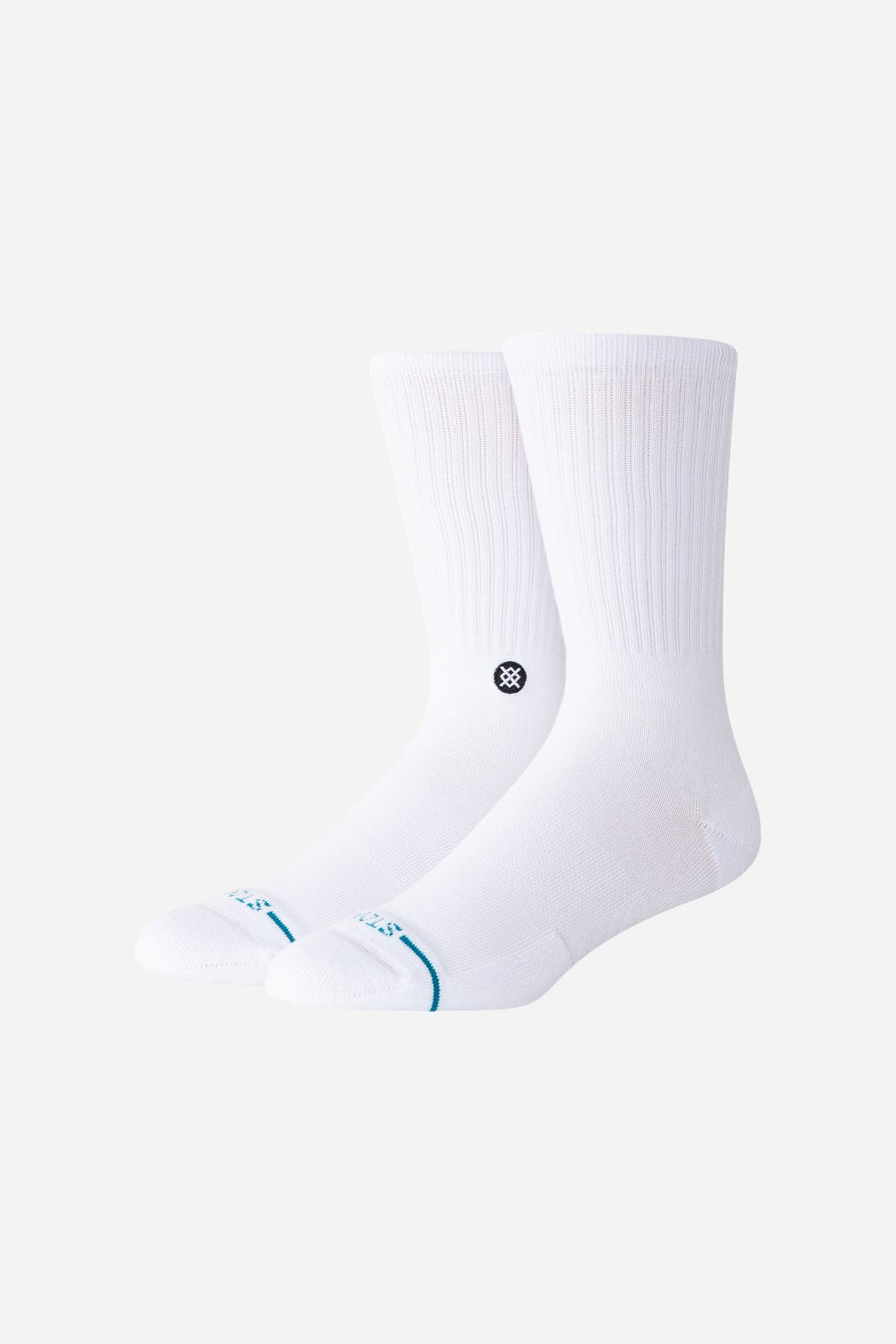 Stance Icon Crew Socks in White / Black