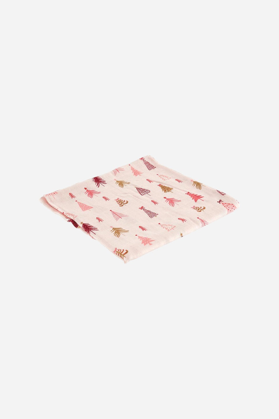 Pink Tree Baby Swaddle with Plush Rattle