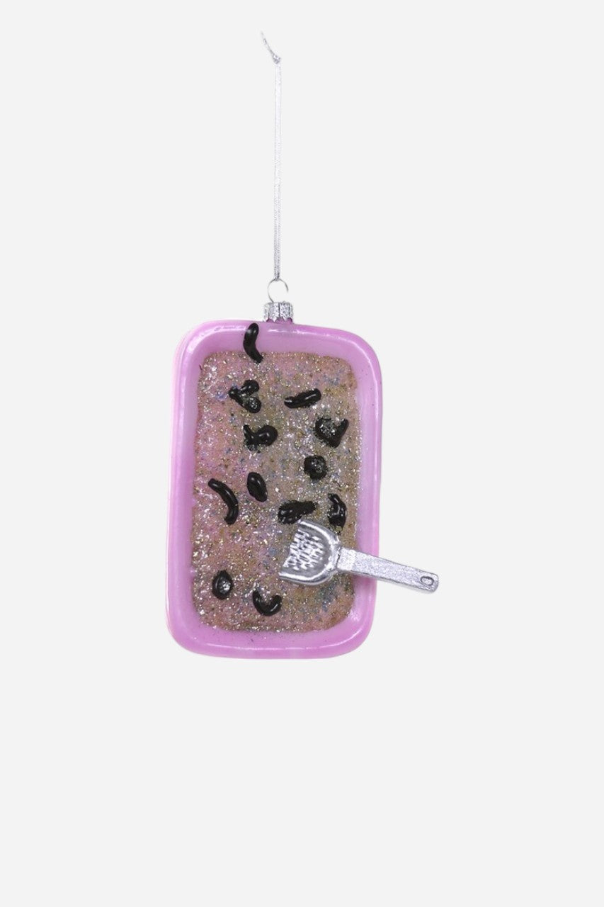 Pink Litter Box Ornament – front view