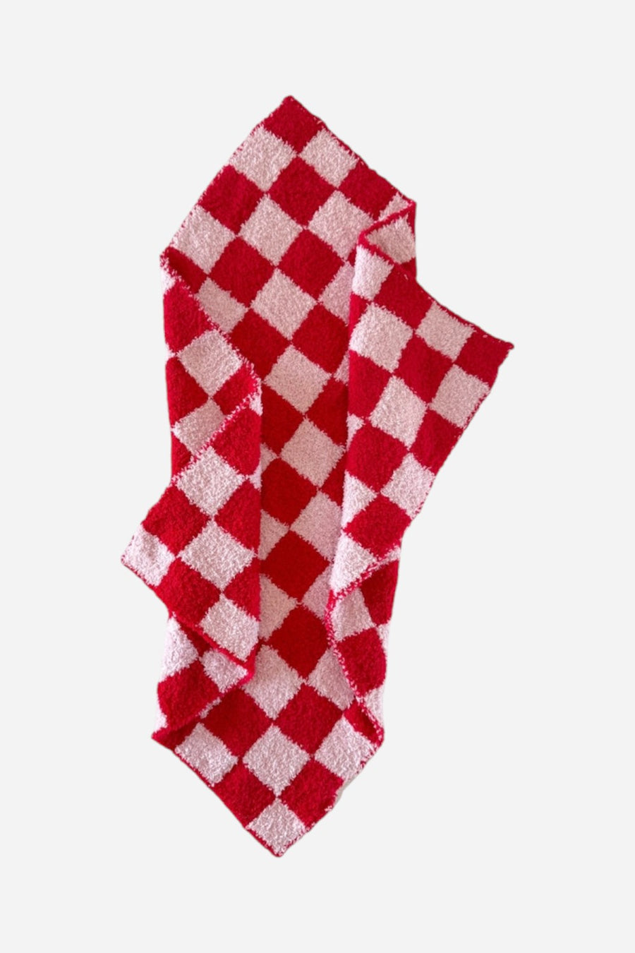 Spearmint Love Phufy® Bliss Checkerboard Mini Blanket in Red & Strawberry