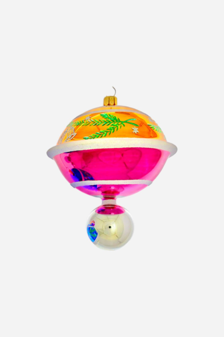 Old Country Top Ornament in Pink & Yellow