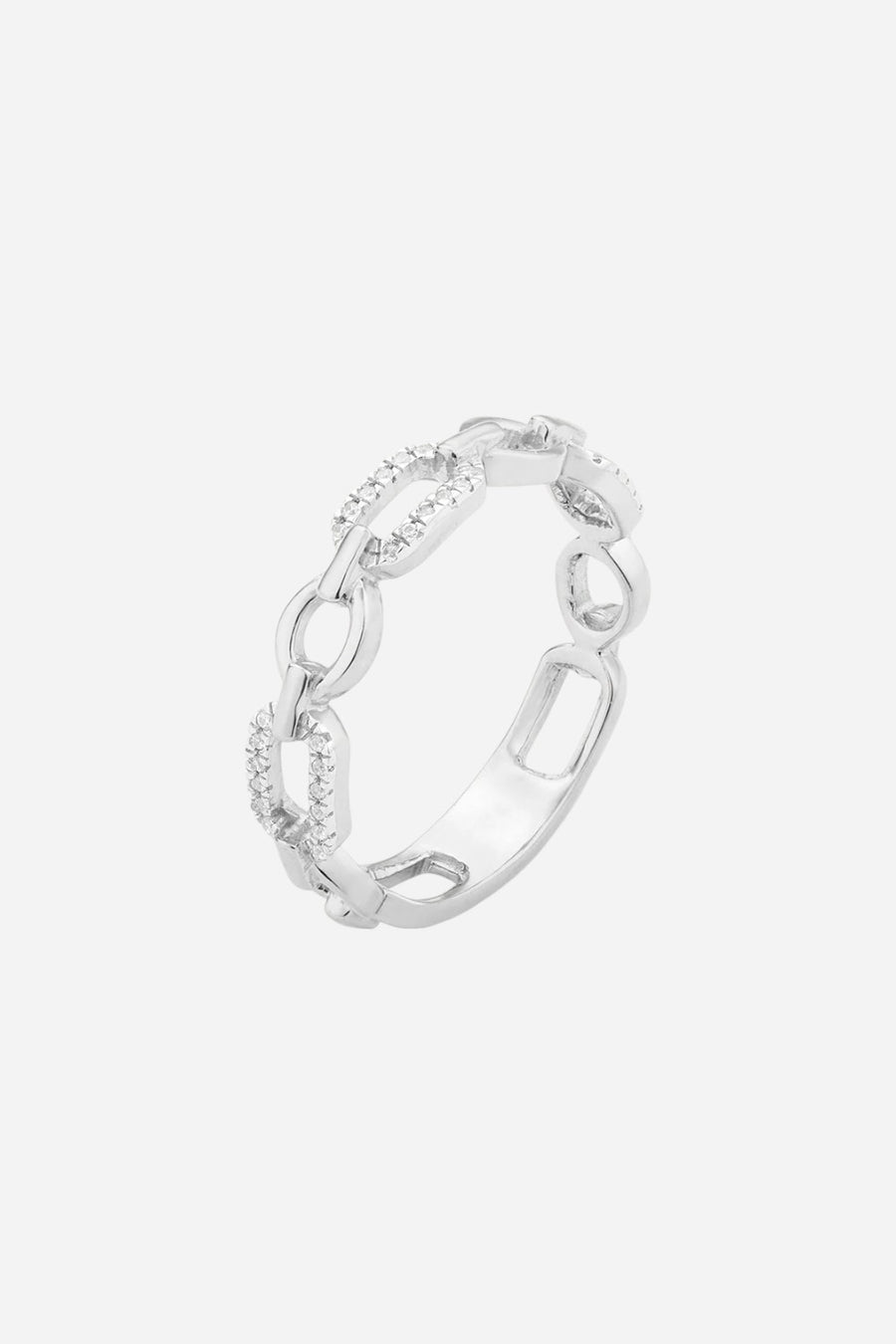 Ella Stein Linked Forever To You Stackable Ring in Silver - Size 7