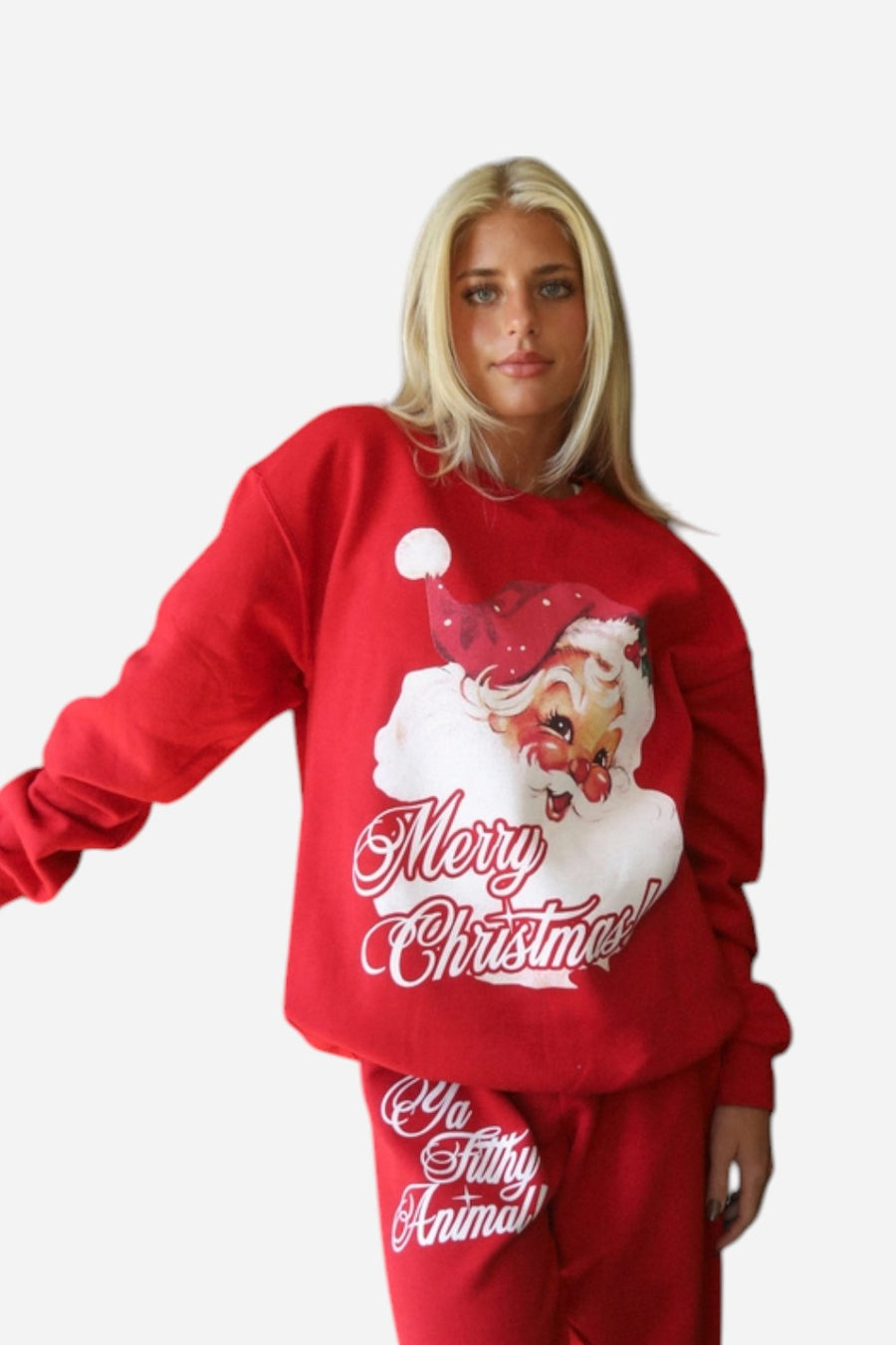 Charlie Southern Vintage Santa Sweatshirt in Red