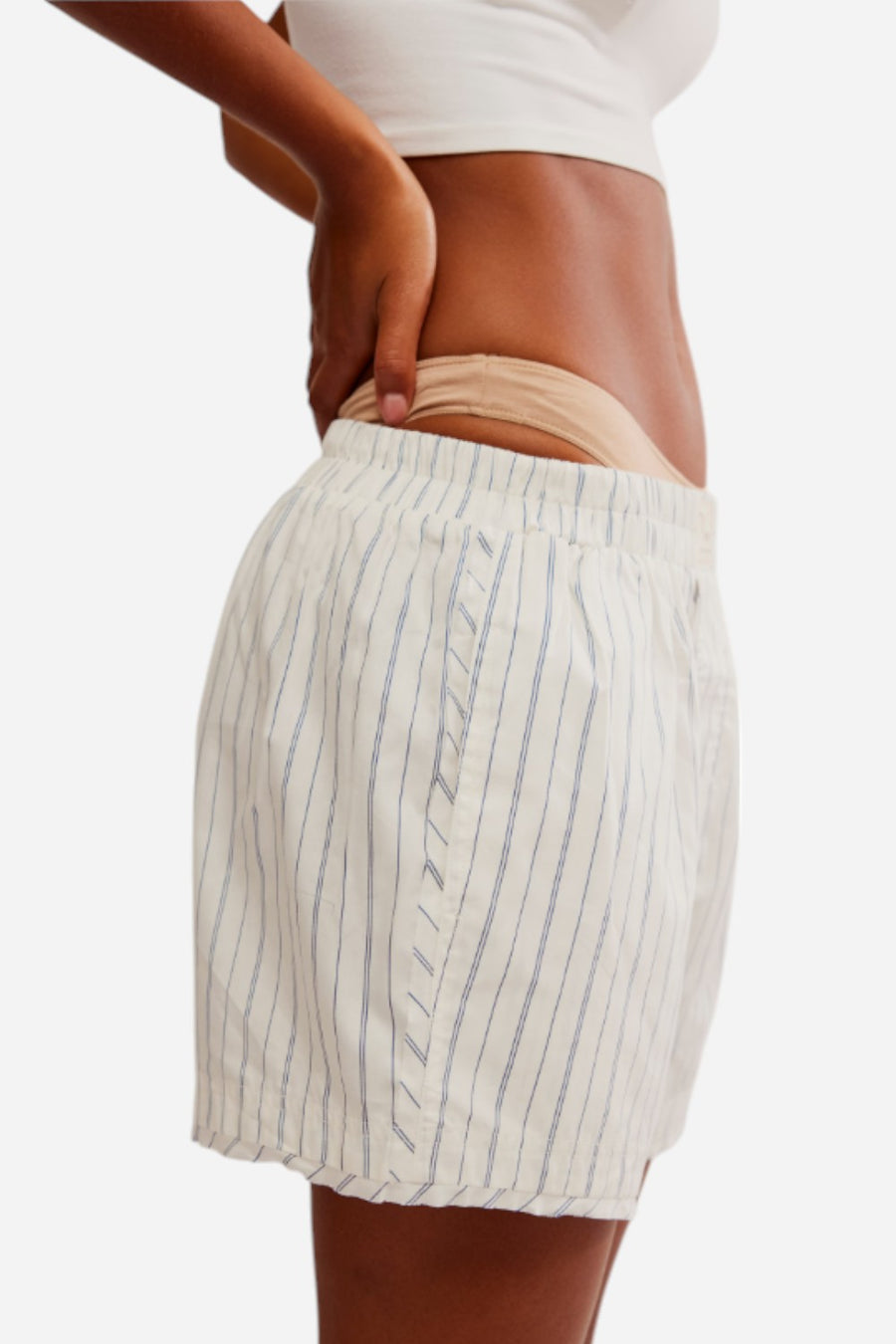 Free People Day to Day Striped Boxer in Ivory Combo