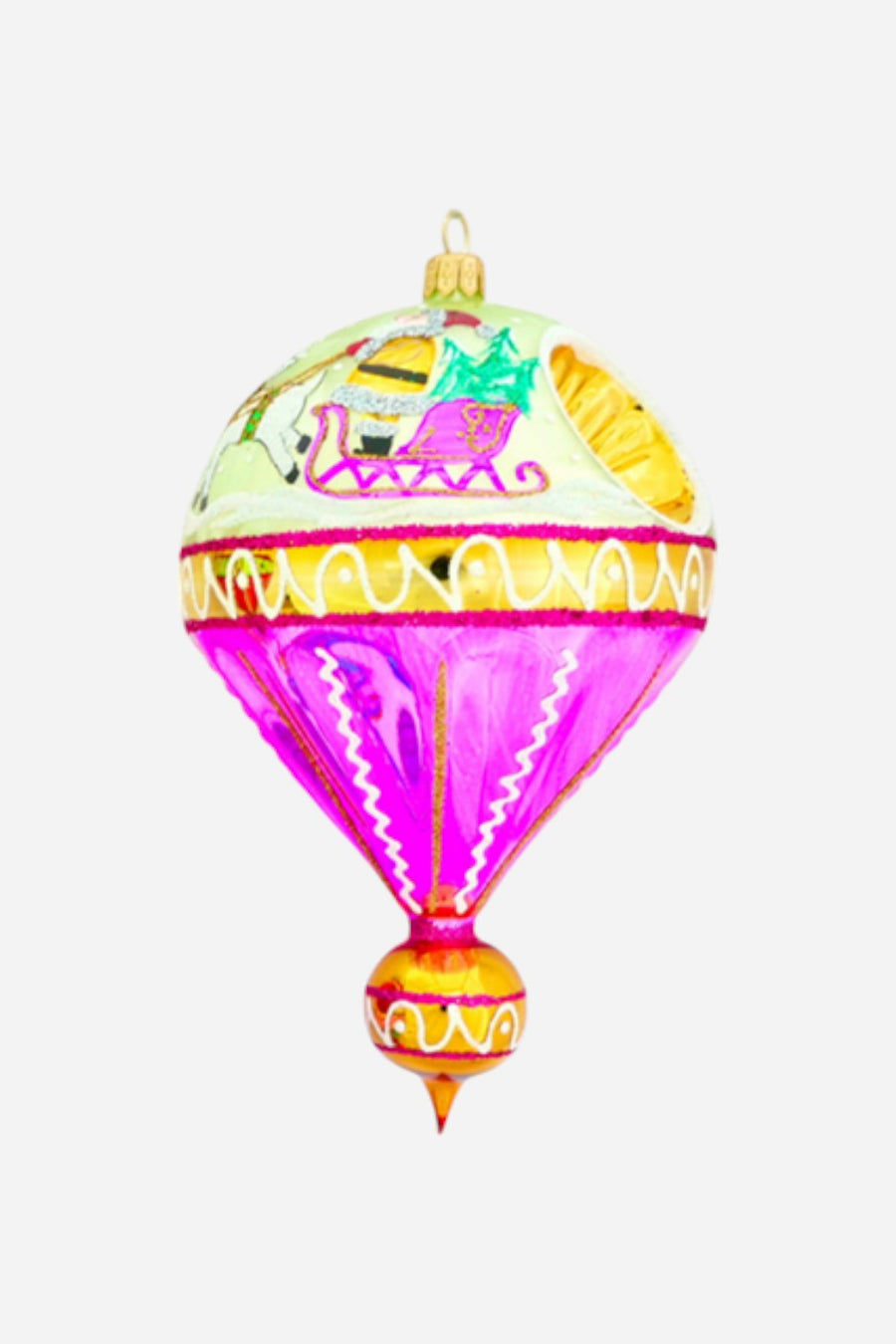 A Sleighing We Go Ornament in Pink