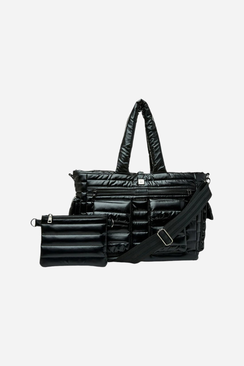 THINK ROYLN Two Faced Reversible Tote in Pearl Black