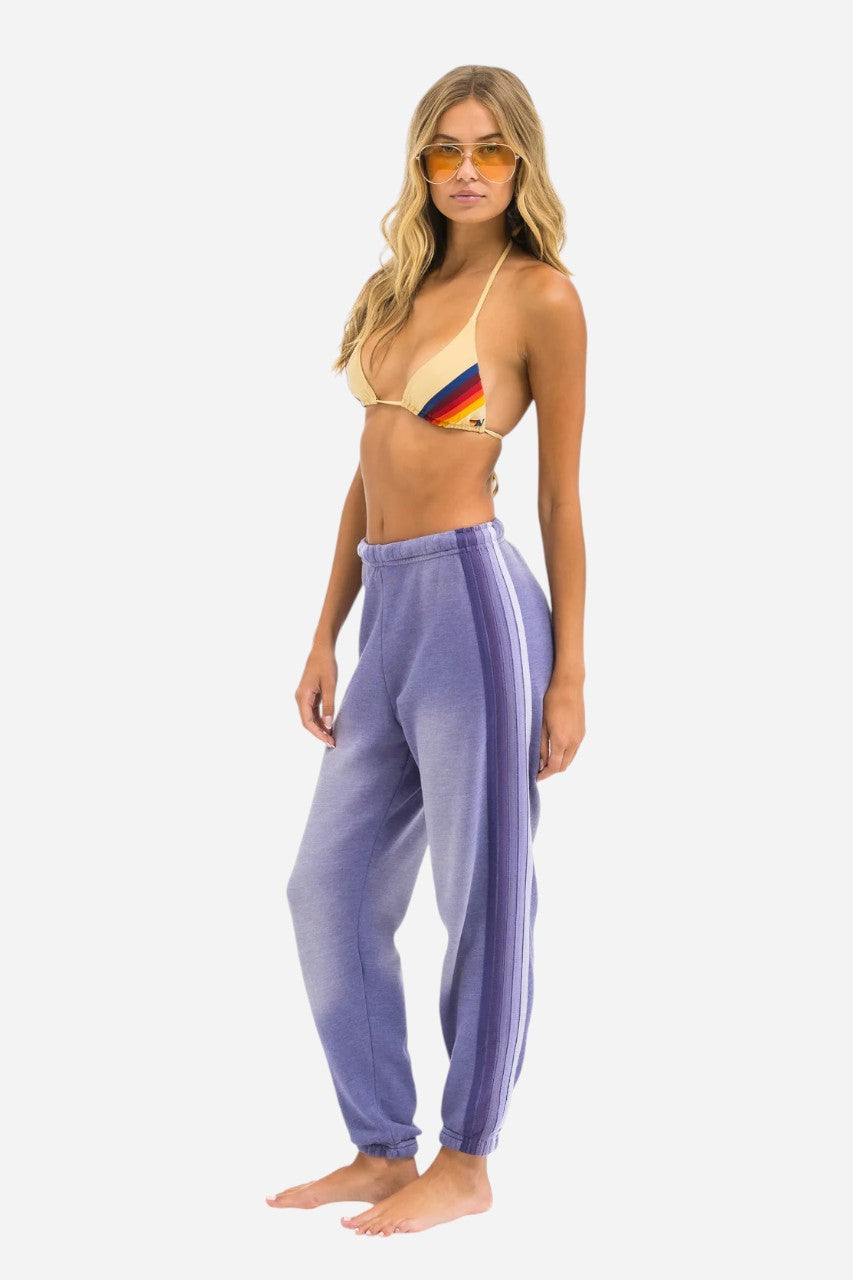Aviator Nation 5 Stripe Sweatpants Faded Grape