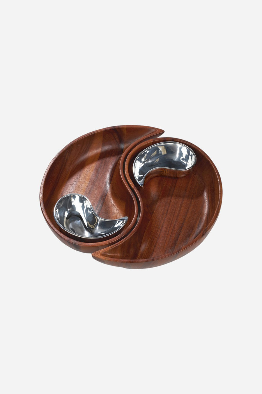 Nambe Yin Yang Chip and Dip Bowl