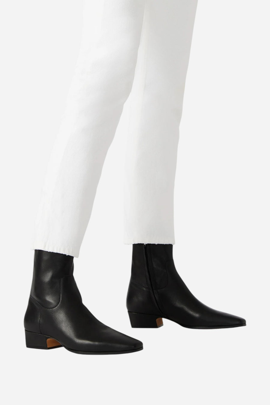 Steve Madden Dusty Black Leather Ankle Bootie – back view