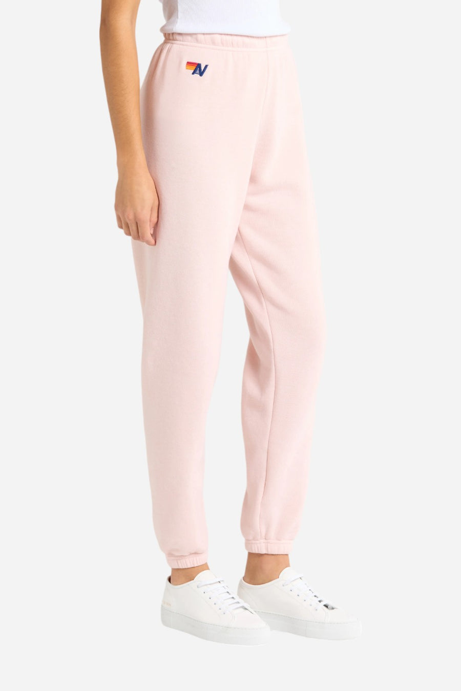 Aviator Nation 5 Stripe Sweatpants in Light Pink