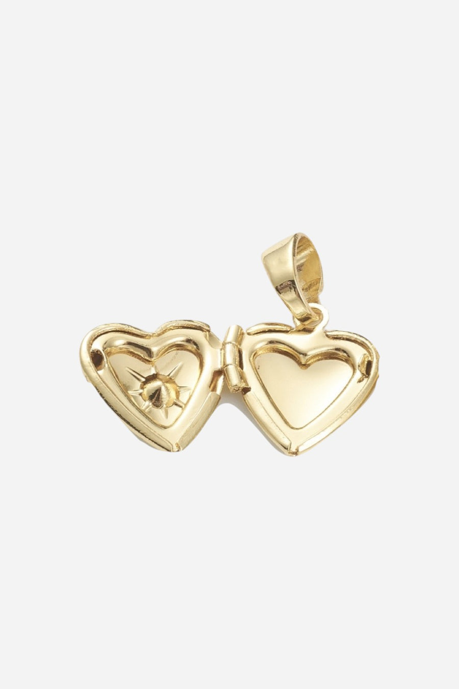 Farrah B Locket Heart Cz Charm - Gold