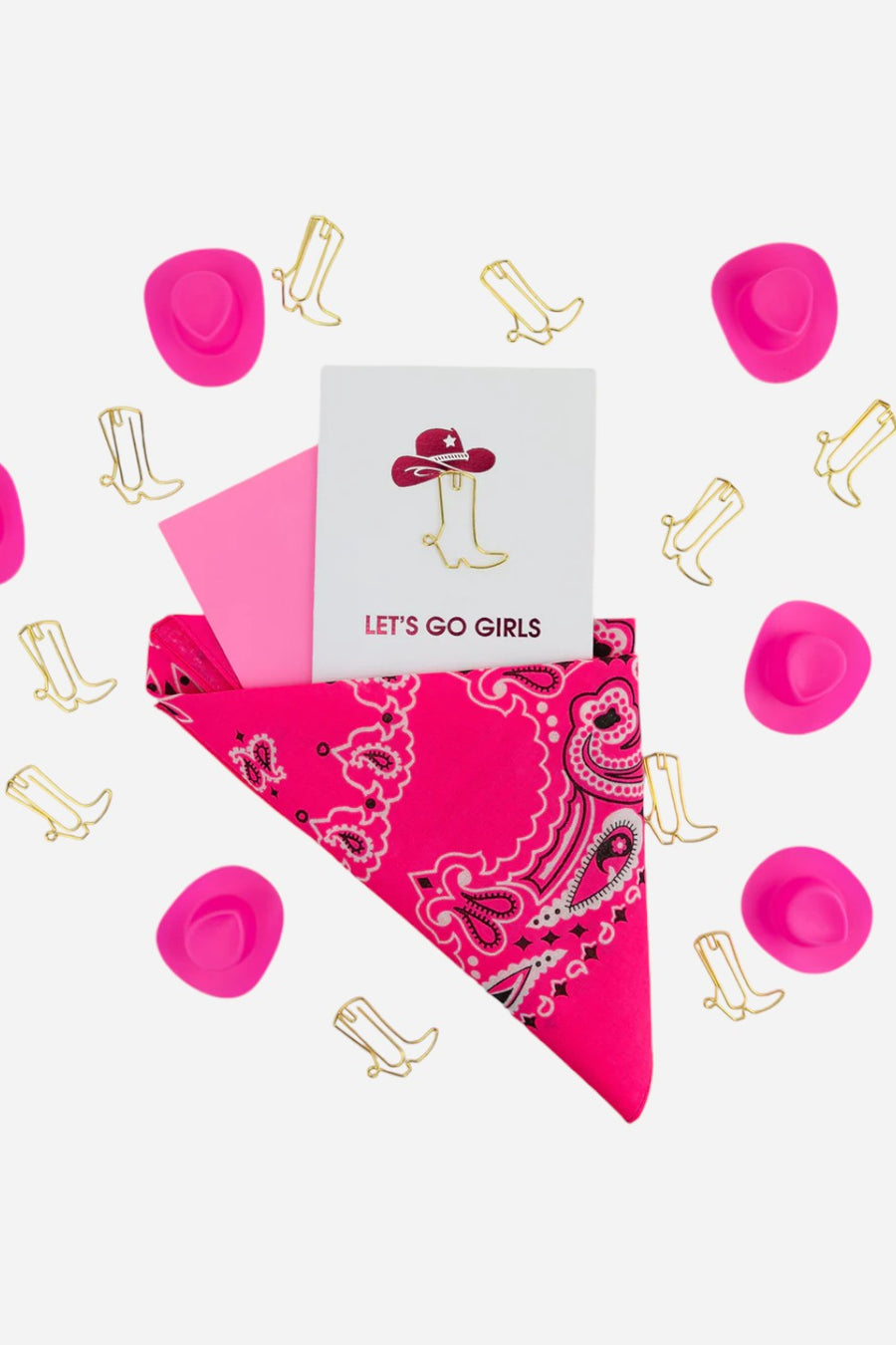 Let's Go Girls - Paper Clip Letterpress Card