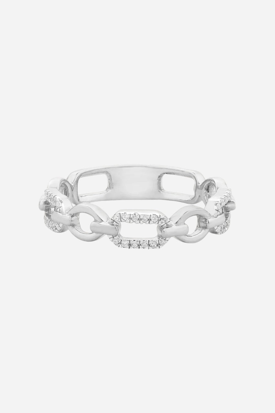 Ella Stein Linked Forever To You Stackable Ring in Silver - Size 7
