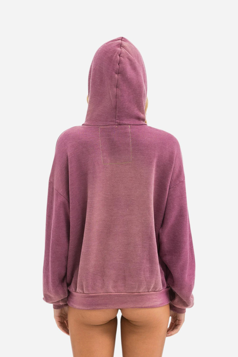 Aviator Nation Vintage Logo Relaxed Pullover Hoodie in Faded Berry