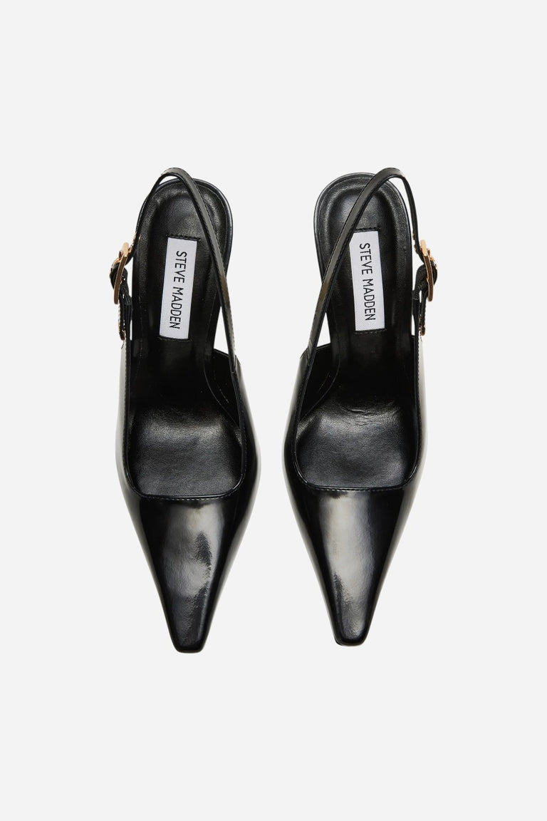 Steve Madden Divine Pump in Black Leather – CHROME