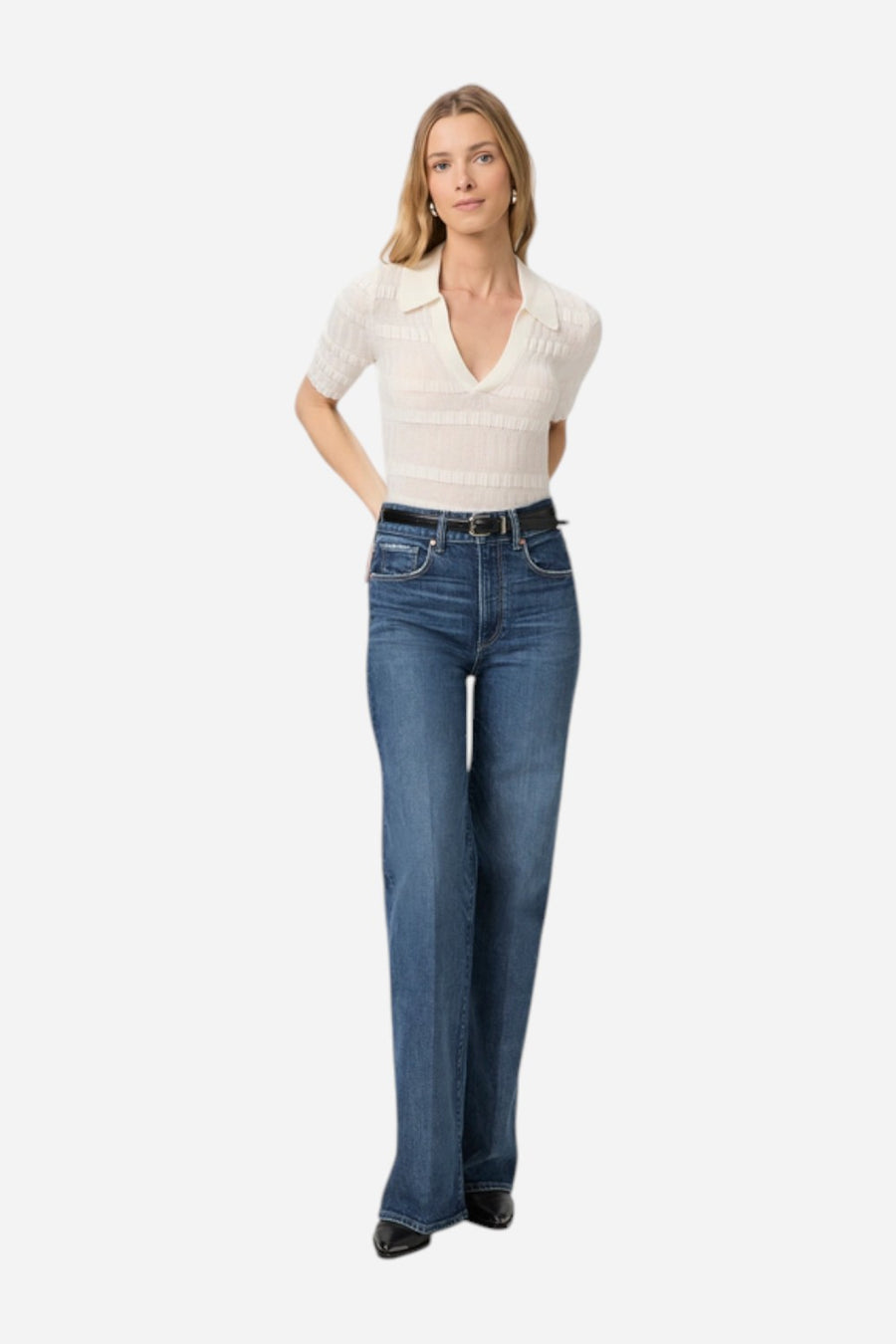 Paige Sasha 32" Wide Leg Jean in Boogie