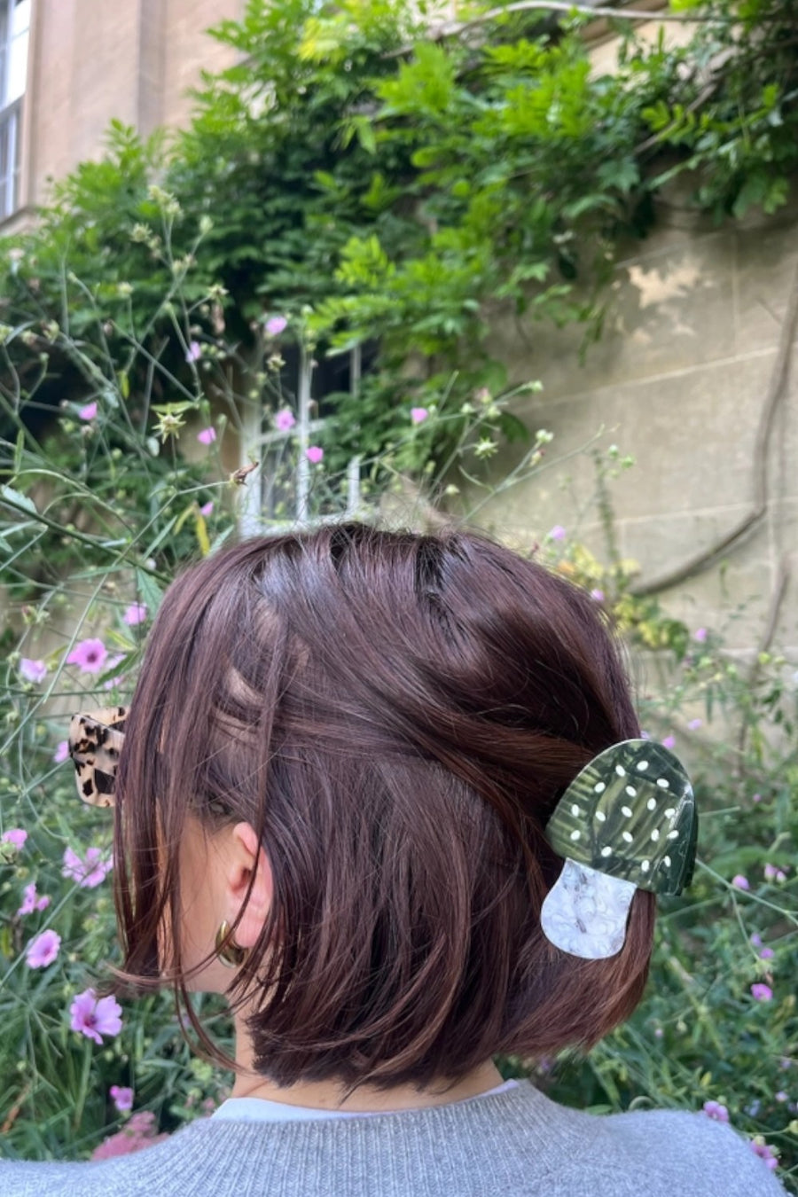 Solar Eclipse Green Toadstool Mushroom Claw Clip