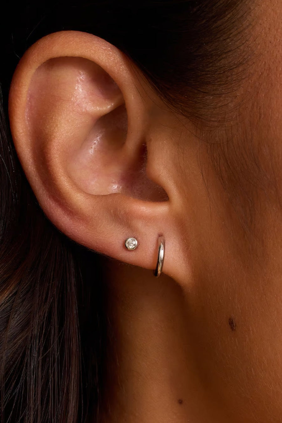 Gorjana Taner Charm Huggie Earring in Rhodium