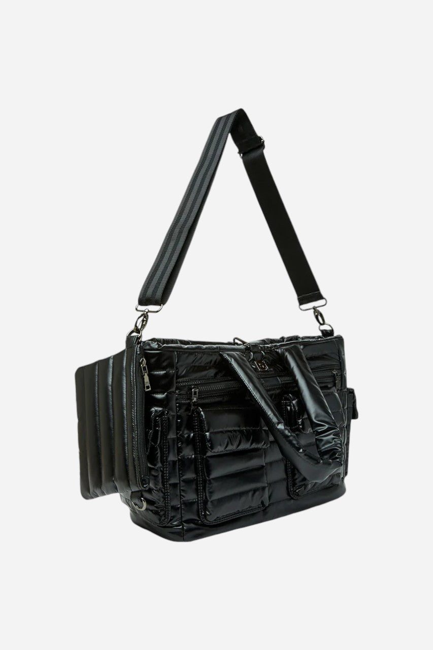 THINK ROYLN Two Faced Reversible Tote in Pearl Black