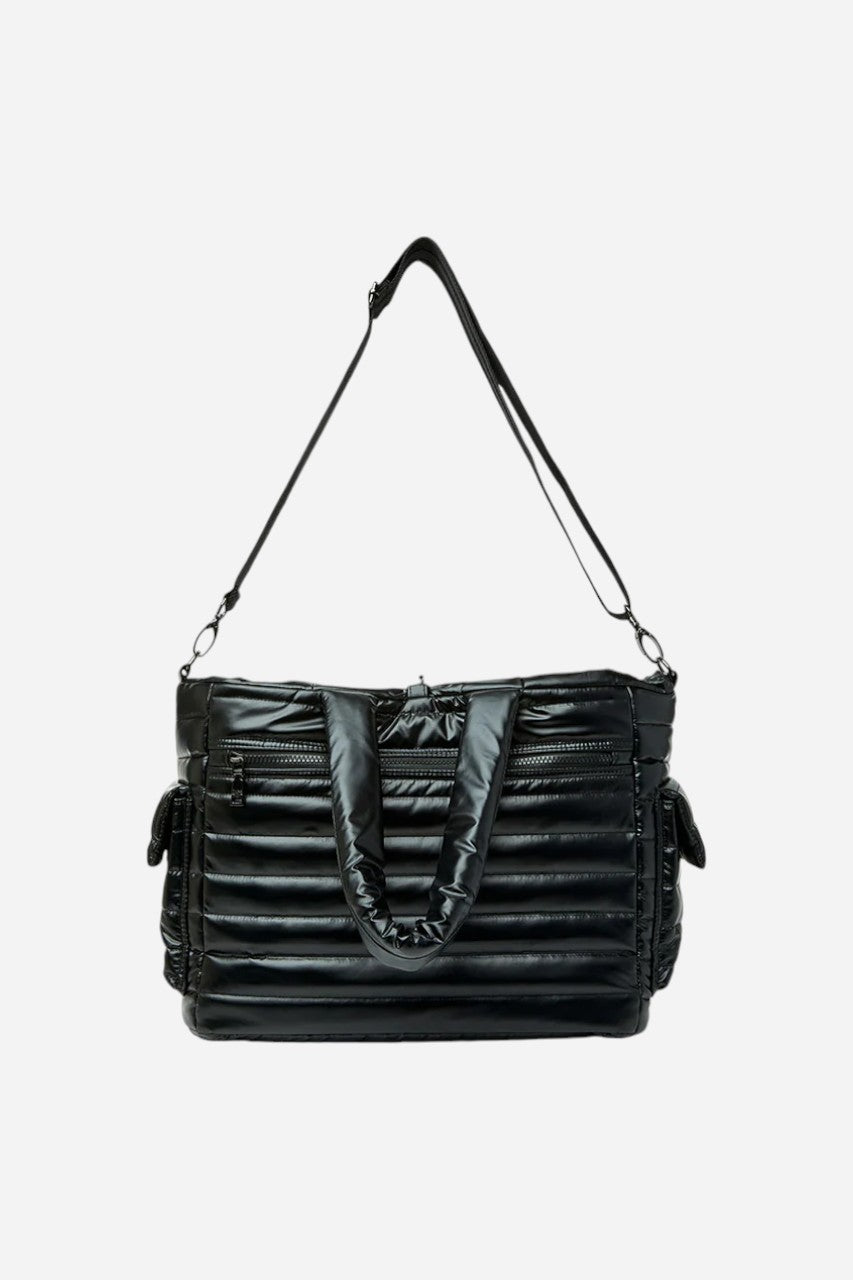 THINK ROYLN Two Faced Reversible Tote in Pearl Black