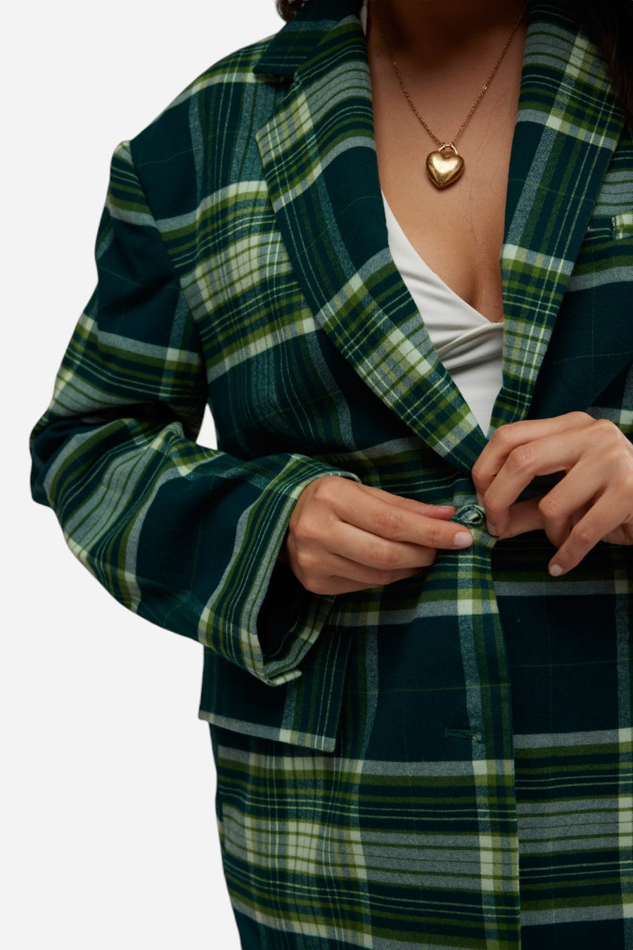 Free People Reggie Blazer in Green Combo