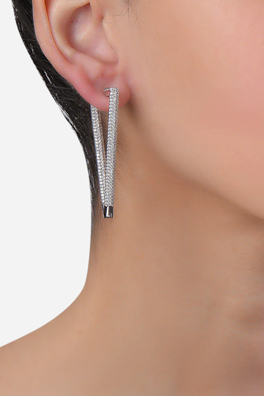 Nickho Rey Bermuda Earrings in Silver with White Stones