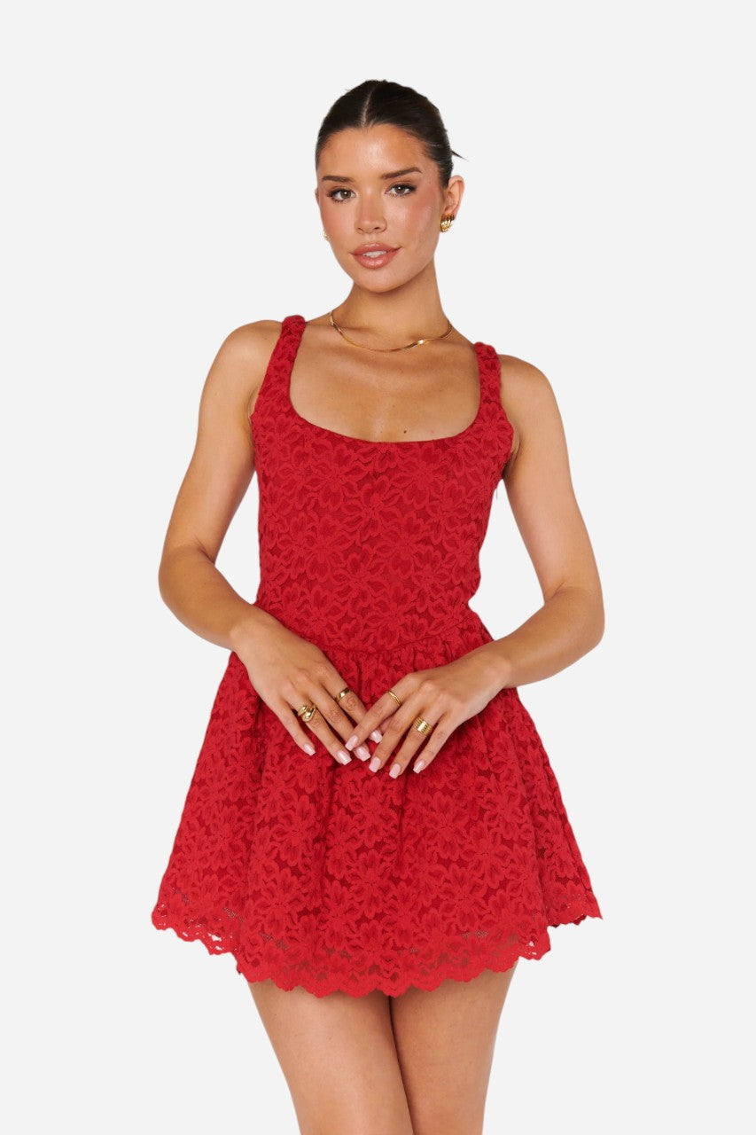Show Me Your Mumu Ricci Skort Dress in Radiant Red