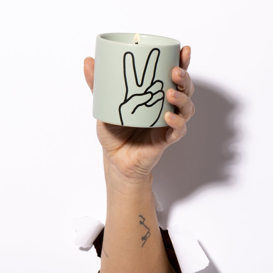Impressions 5.75 oz Candle - Lavender + Thyme "Peace" – back view