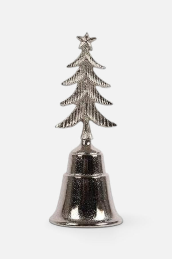 India Handicrafts Christmas Tree Bell in Silver