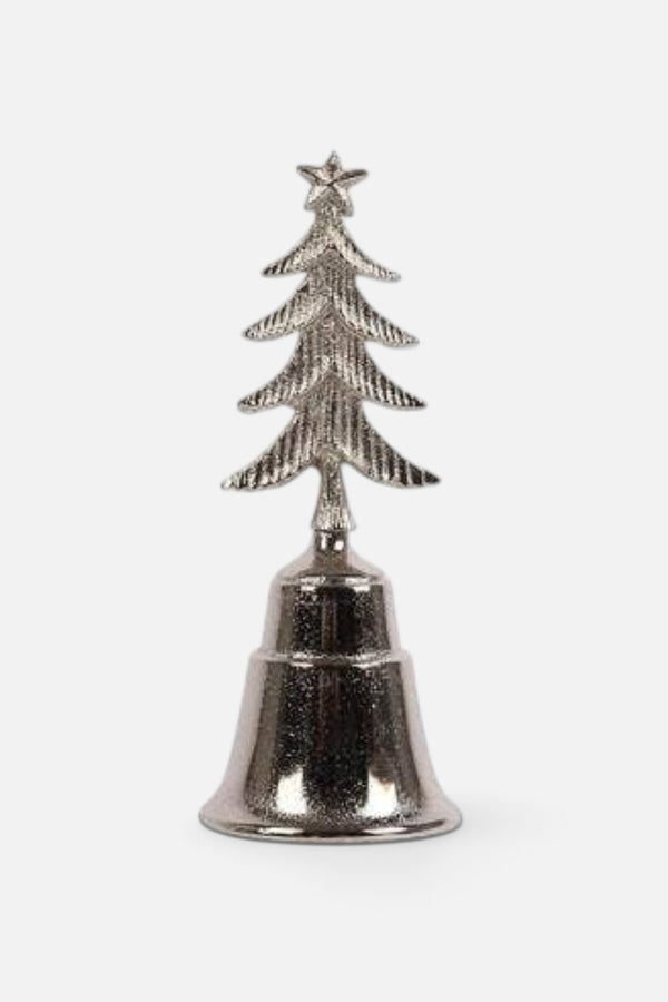 India Handicrafts Christmas Tree Bell in Silver